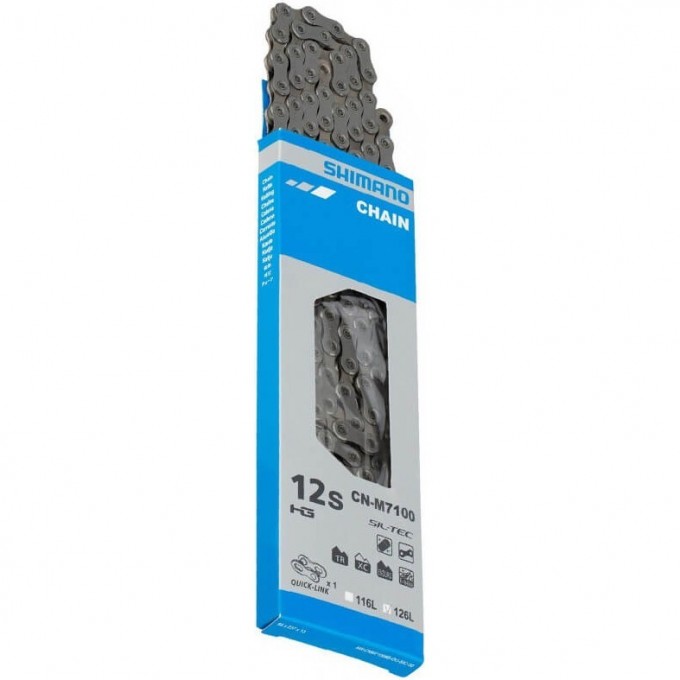 Цепь SHIMANO SLX, M7100, 12СК, 116 ЗВ., С ЗАМКОМ ICNM7100116Q