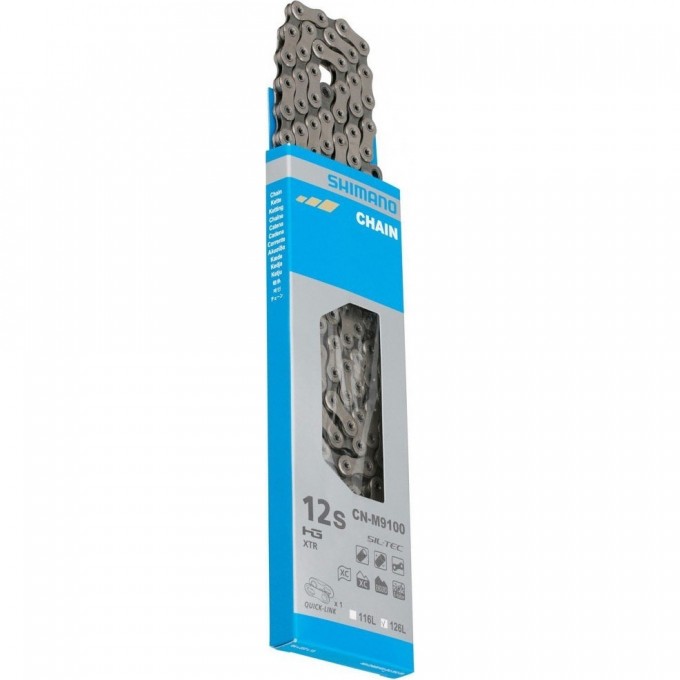 Цепь SHIMANO XTR, M9100, 11/12 скоростей, 116 звеньев, с замком ICNM9100116Q Цепь SHIMANO XTR, M9100, 11/12 скоростей, 116 звеньев, с замком ICNM9100116Q