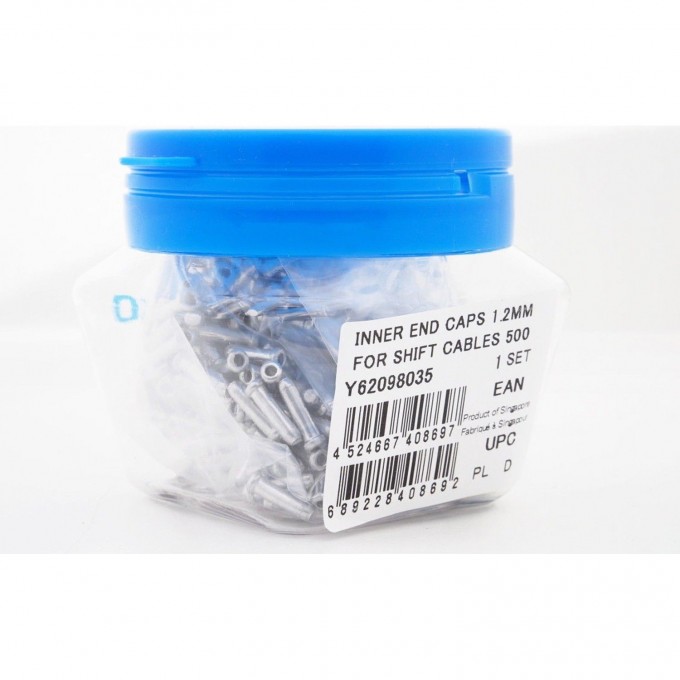 Концевик троса переключения SHIMANO, 1.1/1.2 мм, 500 штук, Y62098035