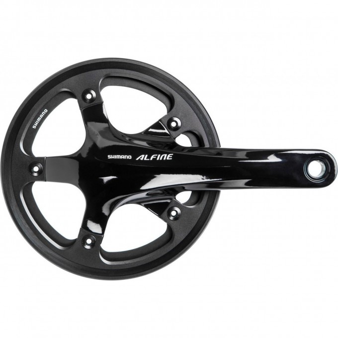 Система SHIMANO ALFINE, S501, 170 мм, интегрированный вал, 45T с кареткой, защита одинарная, черный EFCS501CB5C1L Система SHIMANO ALFINE, S501, 170 мм, интегрированный вал, 45T с кареткой, защита одинарная, черный EFCS501CB5C1L