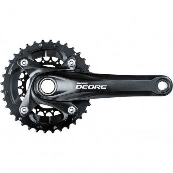 Система SHIMANO DEORE, M617, 175 мм, интегрированный вал, 36/22T без каретки, черный