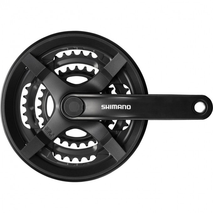 Система SHIMANO TOURNEY TY301, 175 мм, квадрат, 42/34/24, с защитой, черный, без упаковки AFCTY301E244CL Система SHIMANO TOURNEY TY301, 175 мм, квадрат, 42/34/24, с защитой, черный, без упаковки AFCTY301E244CL