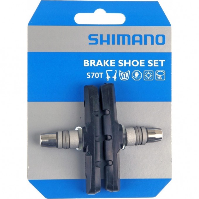 Тормозные колодки SHIMANO для v-brake, S70T, к BR-M510, пара Y8GV9801A Тормозные колодки SHIMANO для v-brake, S70T, к BR-M510, пара Y8GV9801A