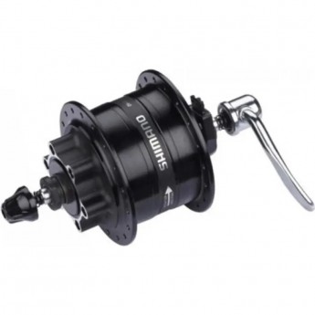 Втулка динамо SHIMANO 3D32, 32 отверстия 6V-3W, под эксцентрик, диск под 6 болтов, с SM-DH10, черный